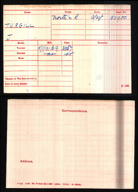 Medal index card