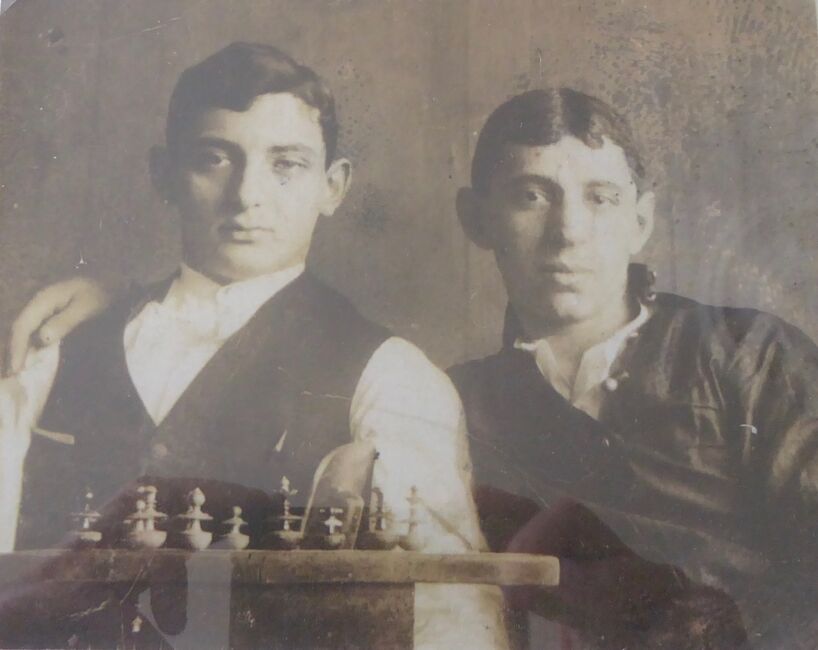 Josef as a youthful chess player, right
