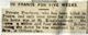 Newspaper notification of Henry's death