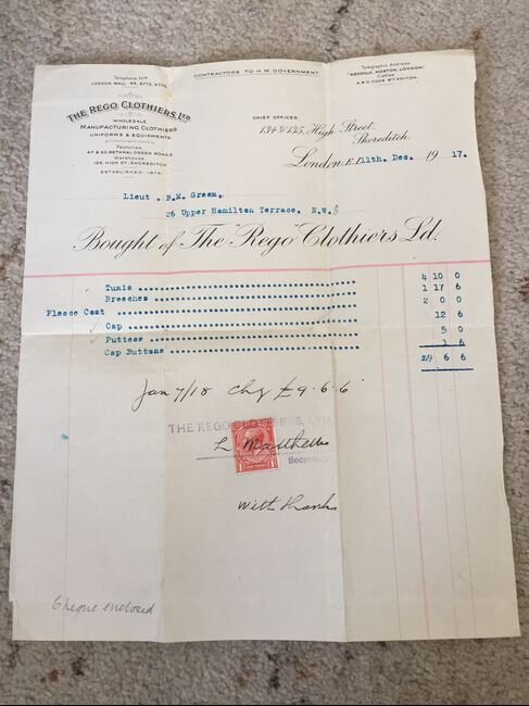 Bryan's Uniform Receipt 