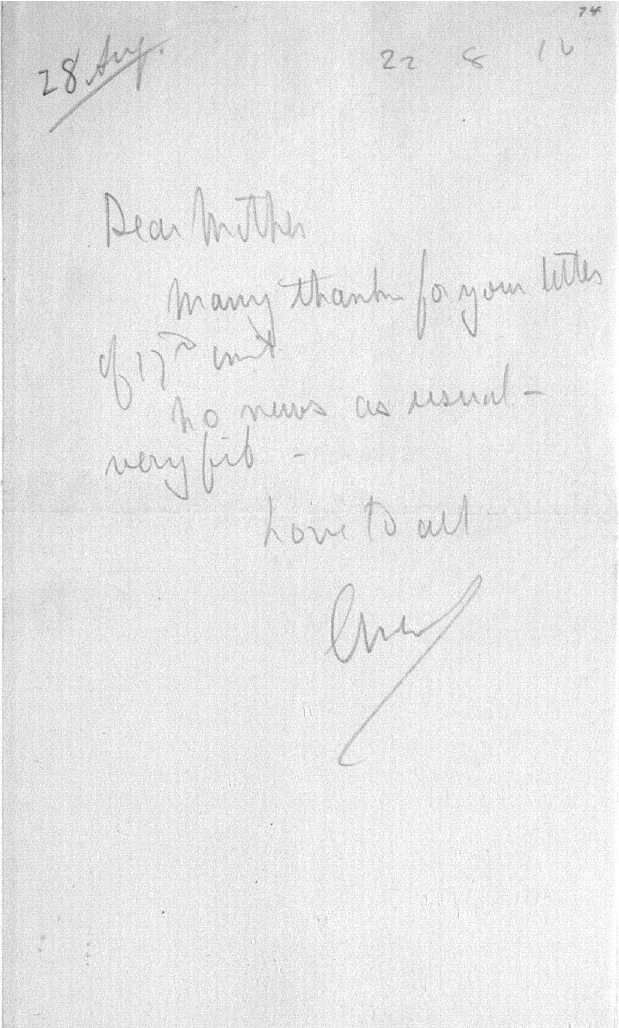 Captain Ernest Michael Green biography and original letters from 1916 explaining life in the trenches. 