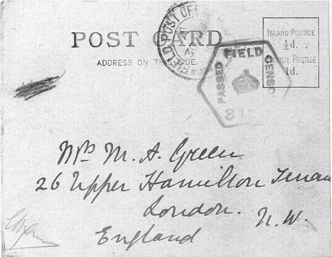 Captain Ernest Michael Green biography and original letters from 1916 explaining life in the trenches. 
