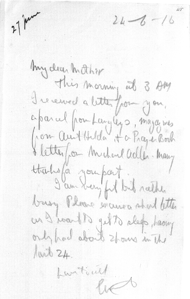 Captain Ernest Michael Green biography and original letters from 1916 explaining life in the trenches. 
