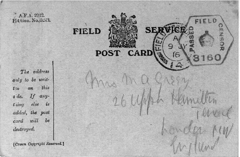 Captain Ernest Michael Green biography and original letters from 1916 explaining life in the trenches. 