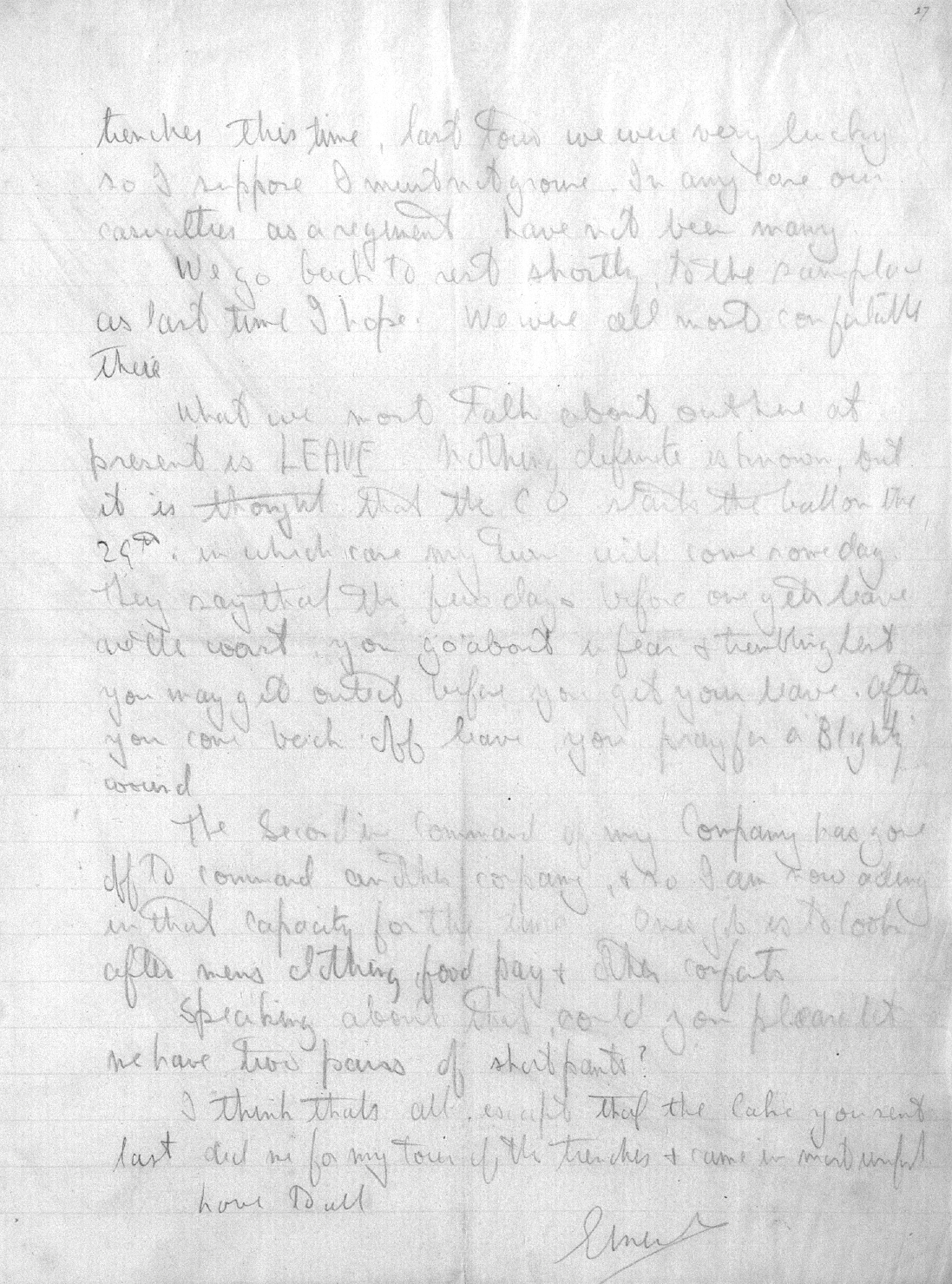 Captain Ernest Michael Green biography and original letters from 1916 explaining life in the trenches. 
