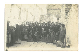 Sailors from HMS Temaire, Western Wall, Jerusalem. 14/02/1919
