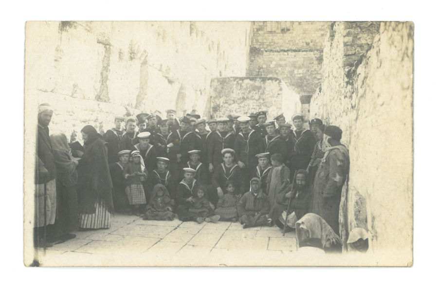 Sailors from HMS Temaire, Western Wall, Jerusalem. 14/02/1919
