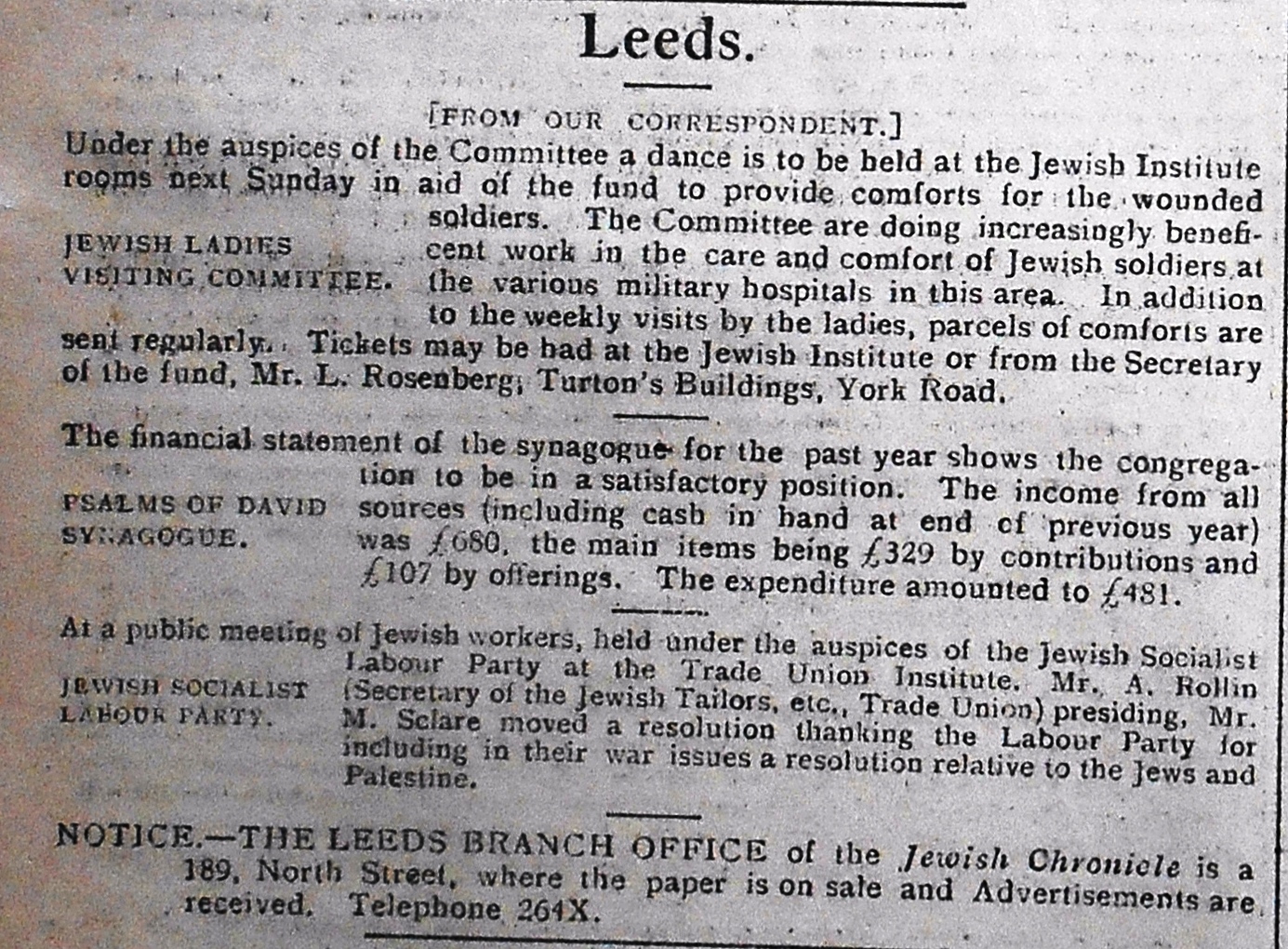 Jewish Chronicle, 11 January 1918.