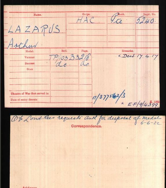 Medal card