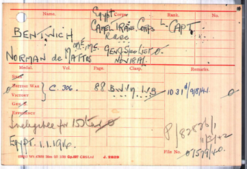 Medal card
