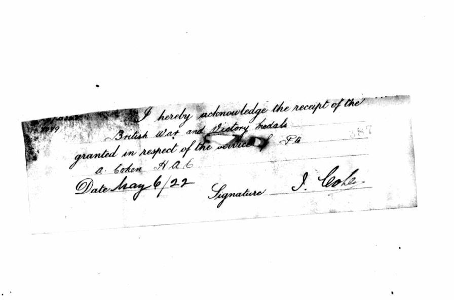 Medal Receipt 