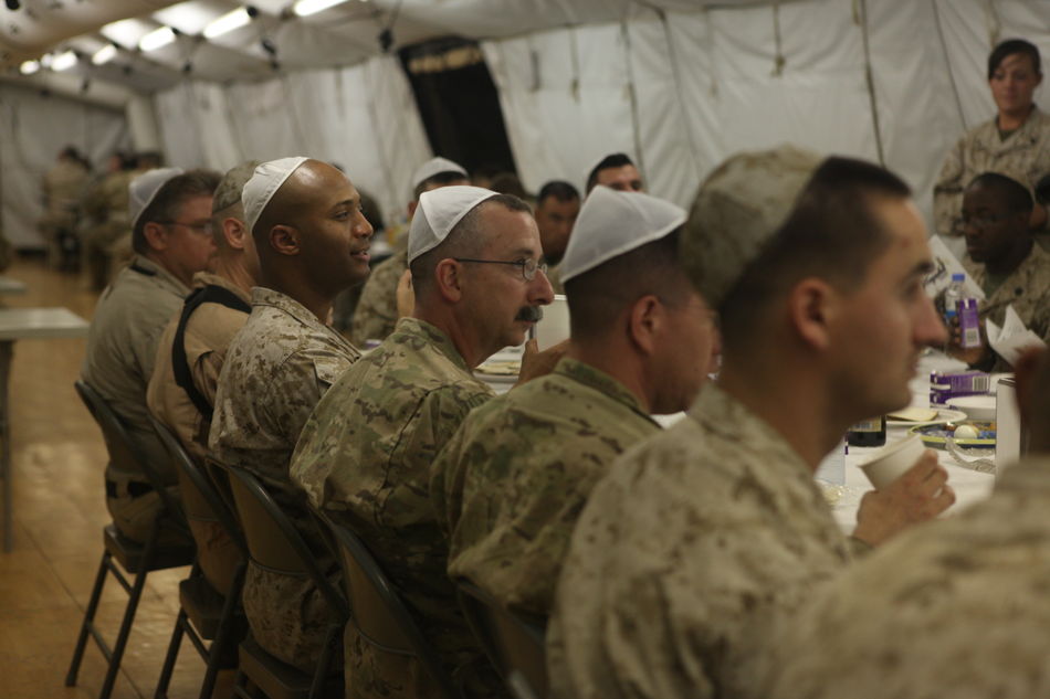 Jewish troops, The International Security Assistance Force (ISAF) in Afghanistan. Passover Seder. 12/04/2006