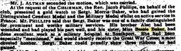 Mention in the JC - April 19 1918
