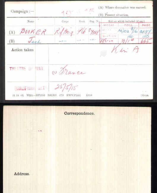 Medal card