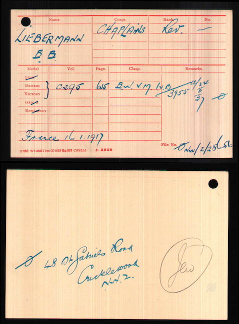 Medal index card