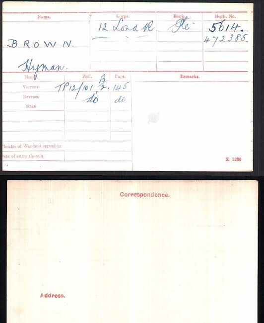 Medal card