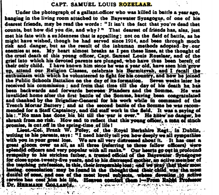 Jewish Chronicle Obituary
