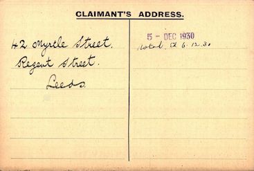 Pension Card Back - Showing Home address