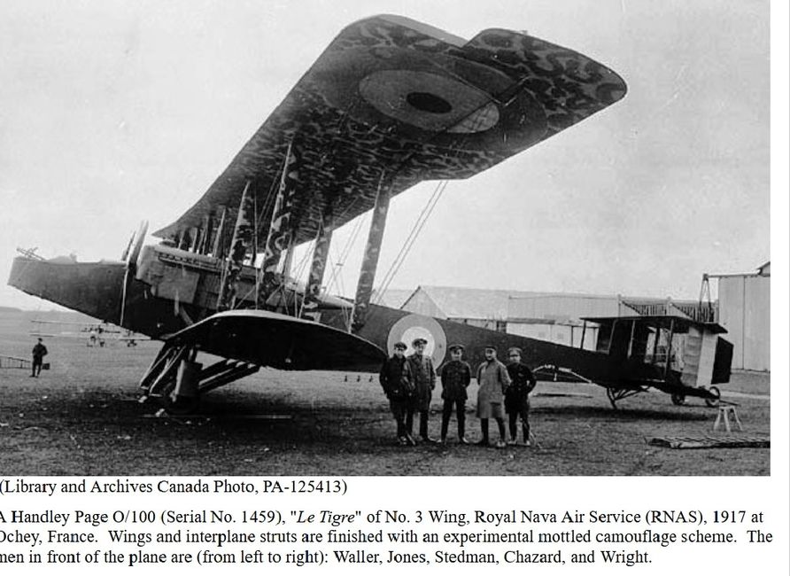  The Handley Page HP O/100 Bomber  no 1459 (‘Le Tigre’) 