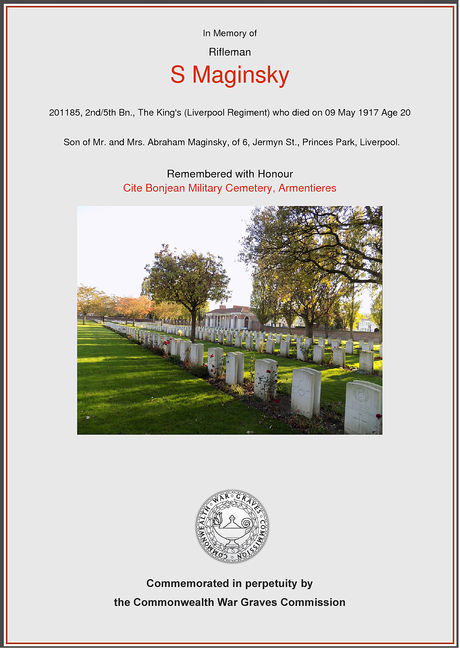 CWGC Commemorative Certificate