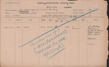 Cancelled Grave Registration