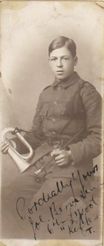 Photograph of Joe in uniform sent to headmaster of Liverpool Hebrew Schools by his father