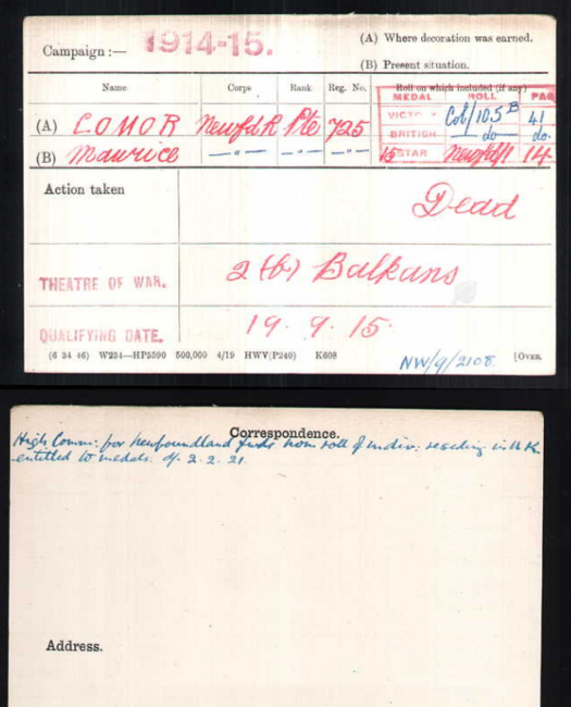 Medal card