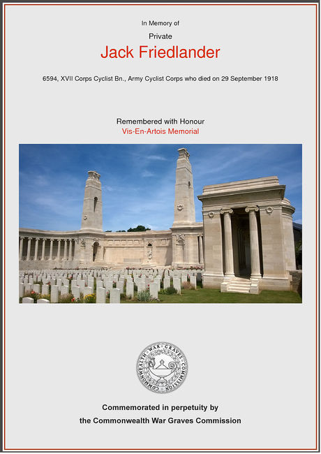 CWGC certificate 
