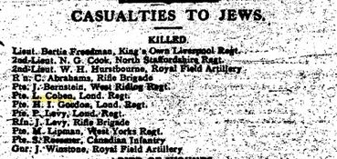 Extract from The Jewish Cronicle