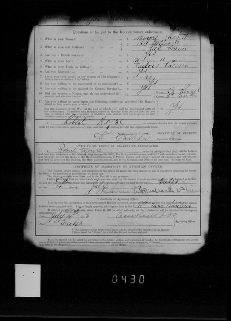 Army Service Papers