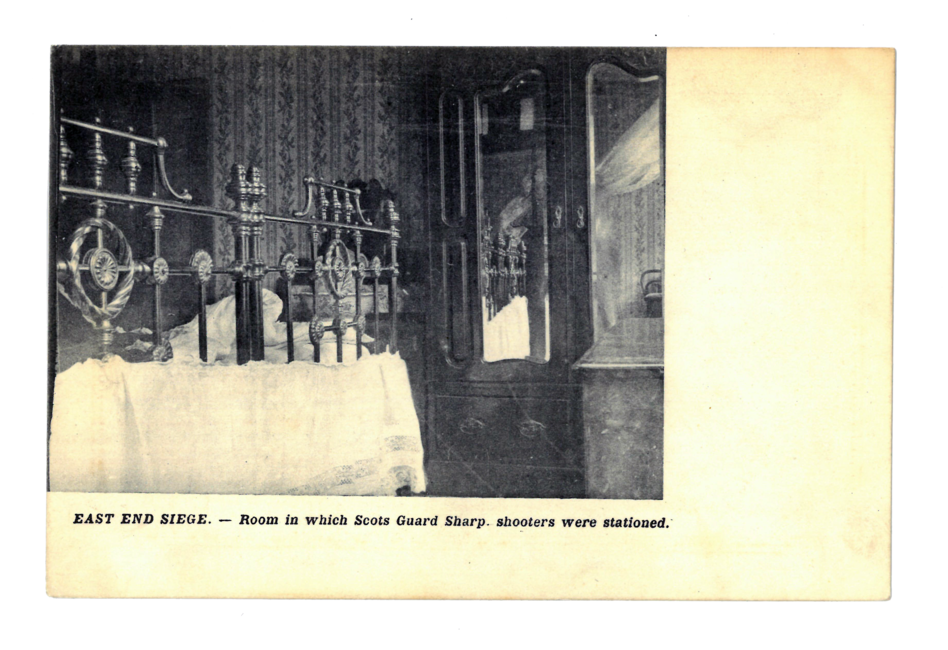 Scots Guards marksmen's position in a house opposite