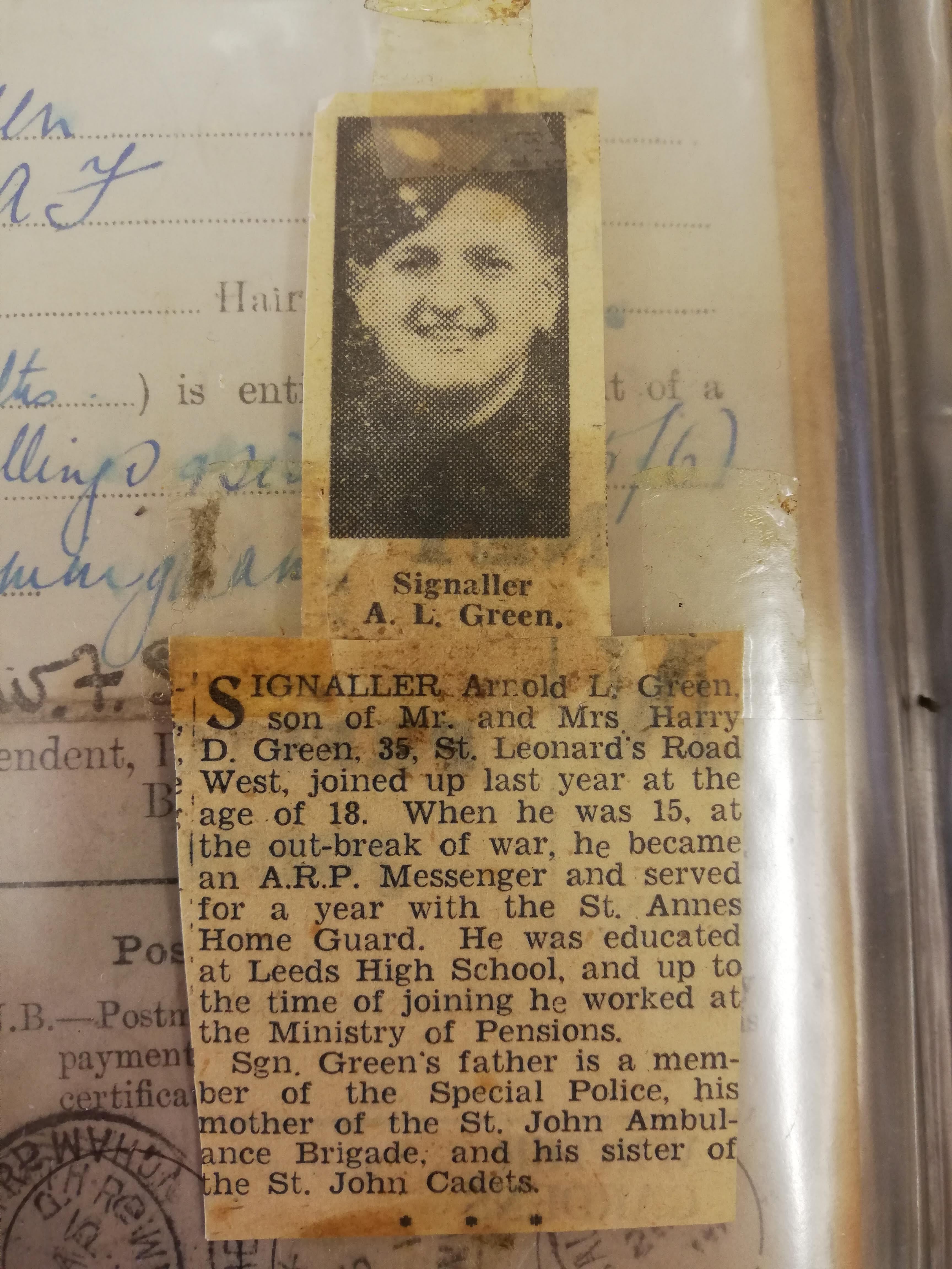 Son Arnold during the Second World War