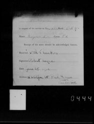Receipt of Silver War Badge