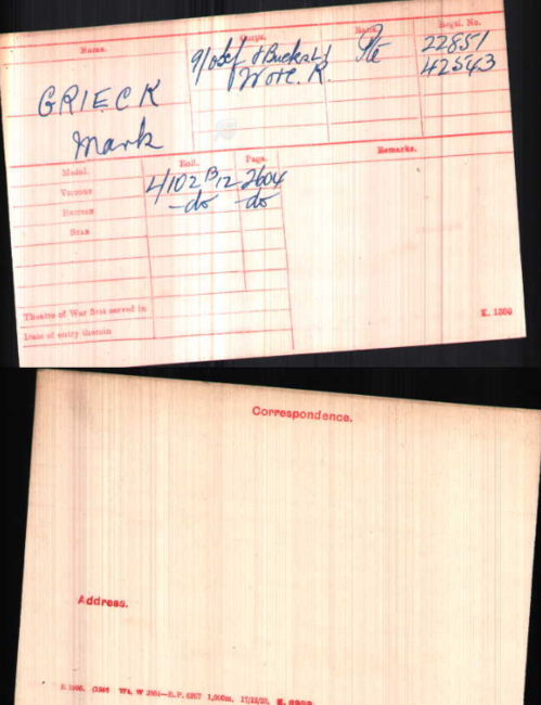 Medal card