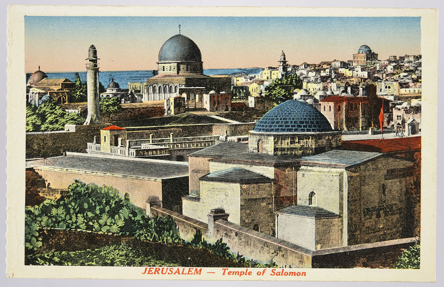 Postcard of Jaffa and Jerusalem. ©Jewish Museum London/Jewish Military Museum	