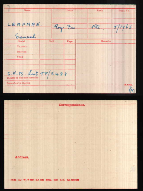 Medal card
