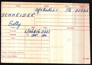 WW1 Medal Roll Index Card