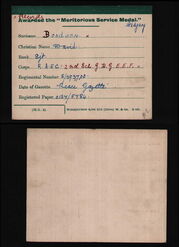 Medal Card for the Meritorious Service Medal