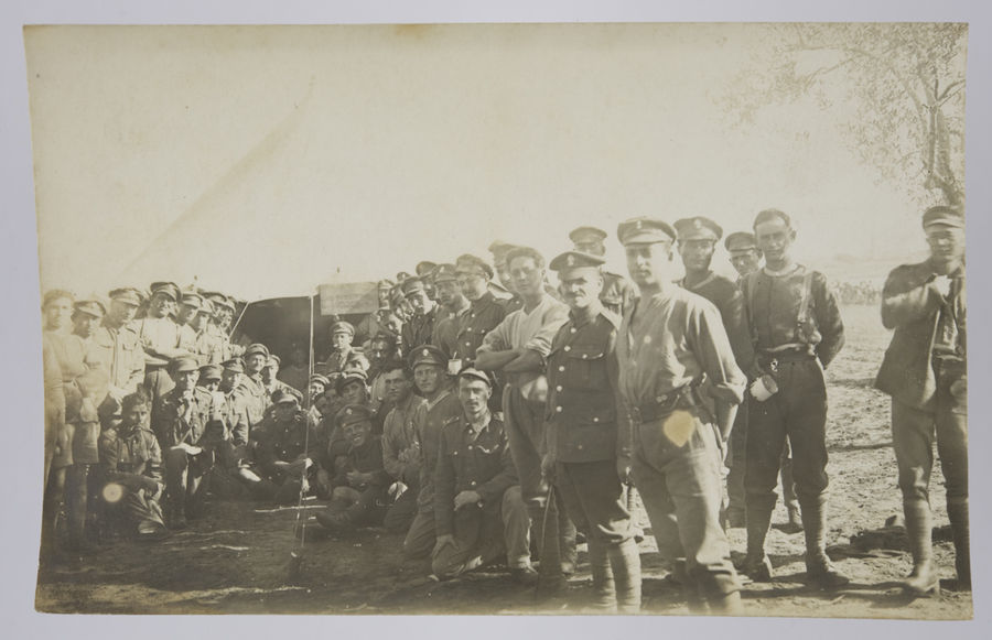 Postcard photograph. Royal Fusiliers, 38th - 42nd Battalions the "Judeans". ©Jewish Museum London/Jewish Military Museum