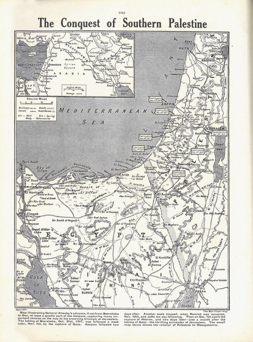 Map of most of Allenby's Campaign. Adrian Andrusier Collection.