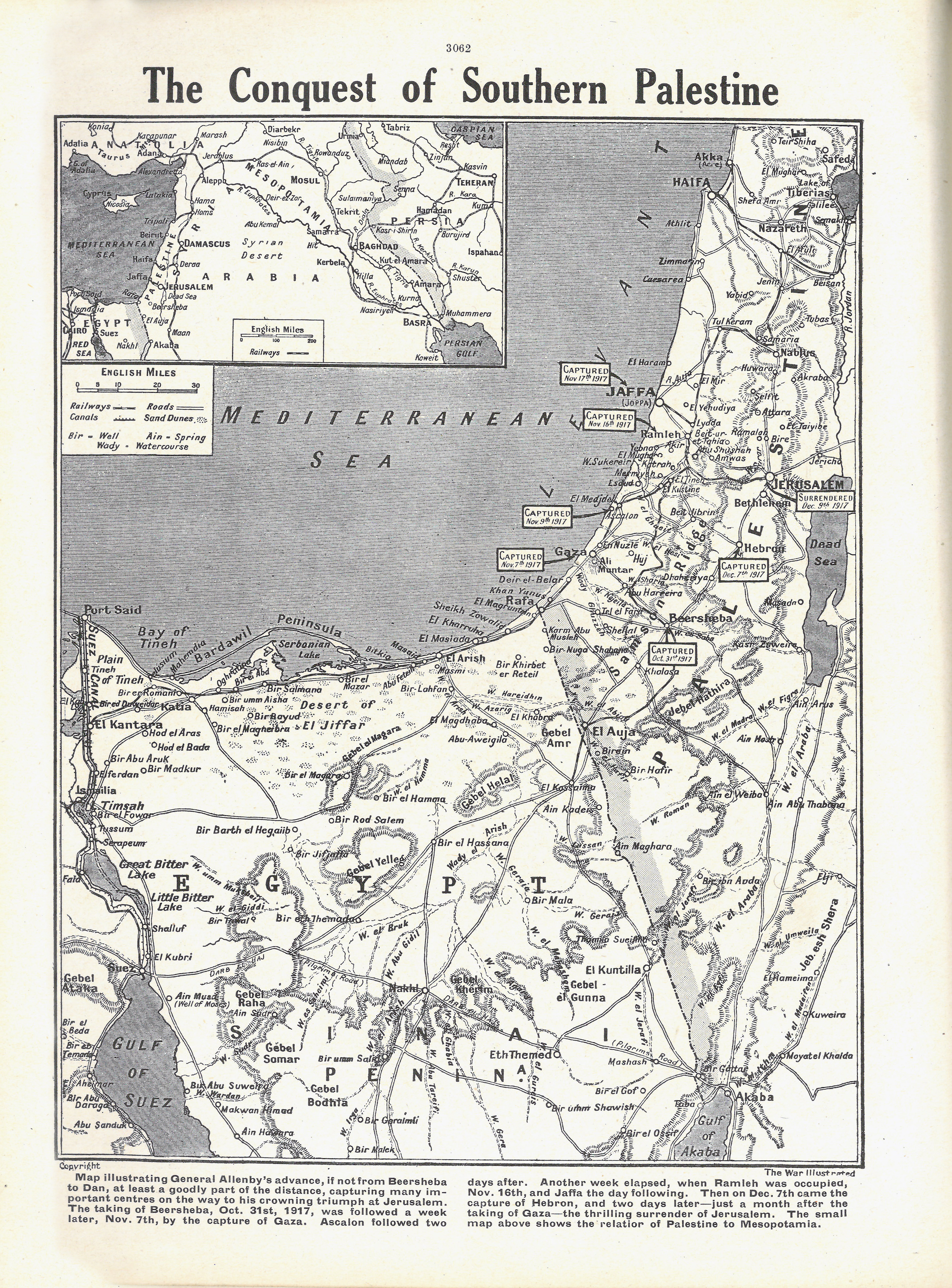 Map of most of Allenby's Campaign. Adrian Andrusier Collection.