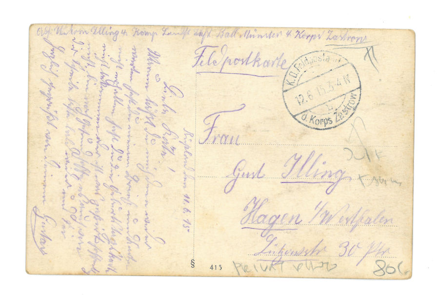 Officers, soliders and families (with goat). Reverse