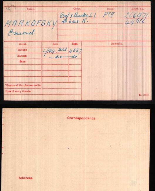 Medal card
