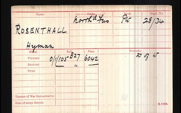 Medal Roll Index card
