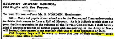 Jewish Chronicle - Stepney Jewish School