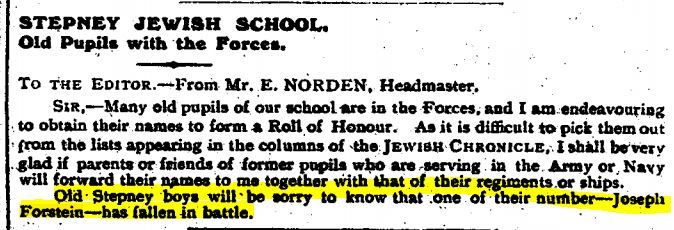 Jewish Chronicle - Stepney Jewish School