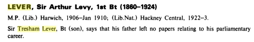 Arthur Levy Lever MP (LEV7413)