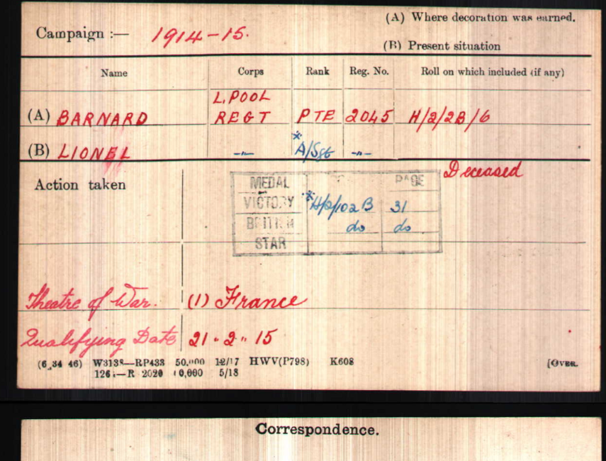 Medal card
