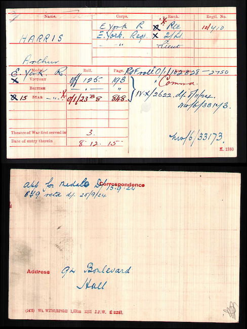 Medal index card