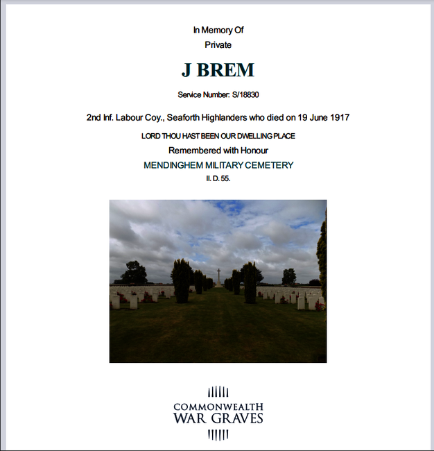 CWGC MENDINGHEM MILITARYCEMETERY II.D. 55.